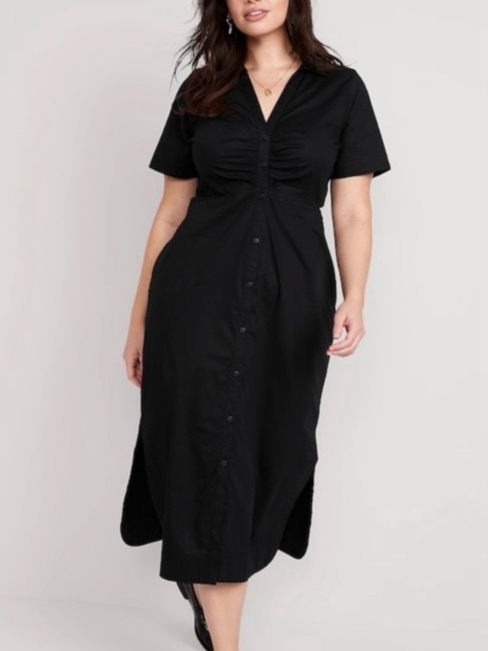 Old Navy Twist Front Midi Shirt Dress, XXL - Picture 4 of 9